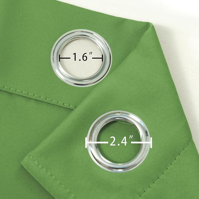 Blackout Curtains 52 x 90 Inch Long Light Green Curtains Set of 2 Panels Room - Image 5