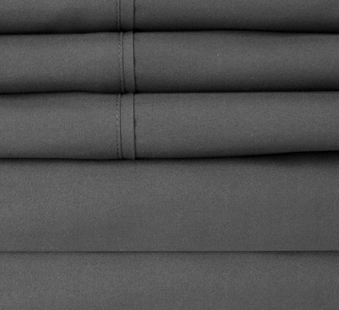 Cal King Size Bed Sheets - 6 Piece 1500 Supreme Collection Fine Brushed Microfiber Deep Pocket California King Sheet Set Bedding - 2 Extra Pillow Cases, Great Value, California King, Gray