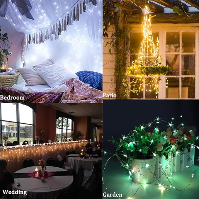 24 Multi Color Changing Fairy Lights USB Powered with Remote Control, 33ft 100 RGB LED Bright Silver Wire Starry String Lights for Christmas Tree, Wedding Party, Indoor, Garden, Bedroom Holiday Décor