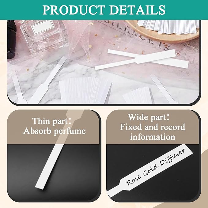 2200 Pieces Perfume Tester Strips - Perfume Blotter Essential Oils Paper Test Strips -Premium Fragrance Tester Strips for Scent Evaluation - Fragrance Strips for Aromatherapy & Spice Oils (White)