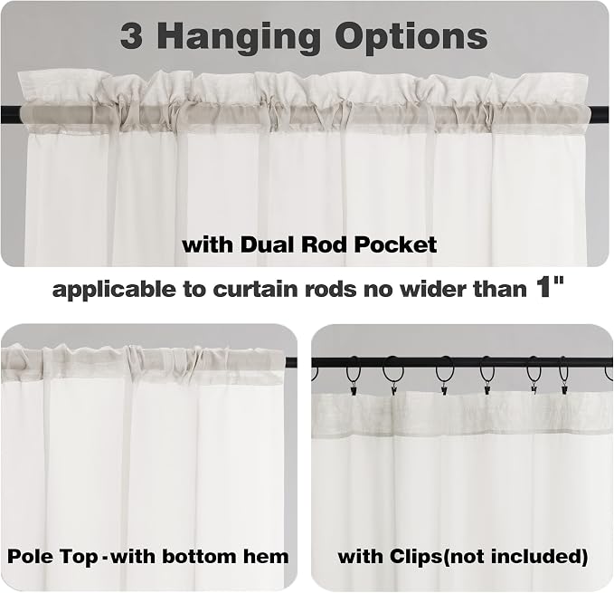 Chyhomenyc Ivory Sheer Curtains 72 Inches Long 2 Panels Set - Image 5