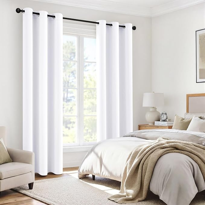 MIULEE White 100% Blackout Curtains - Image 6