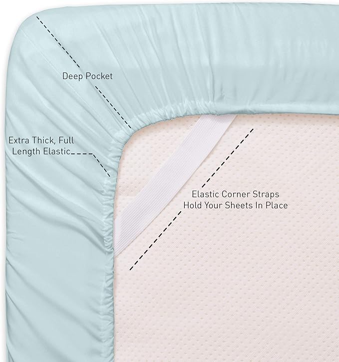 Twin XL Size Bed Sheets - 4 Piece 1500 Supreme Collection Fine Brushed Microfiber Deep Pocket Twin X-Large Sheet Set Bedding - 1 EXTRA PILLOW CASES, GREAT VALUE, Twin XL, Aqua