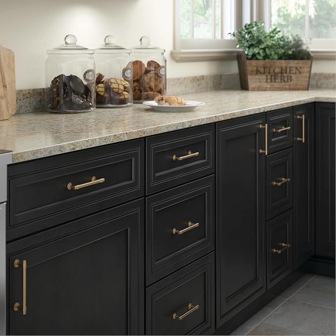 Franklin Brass - Francisco Champagne Bronze Gold Cabinet Handles 5 Inch (5") Hole Center Pulls | Easy Install, Durable Hardware for Kitchen Cabinet Door, Drawers, Dresser Pull, Furniture (10 Pack)