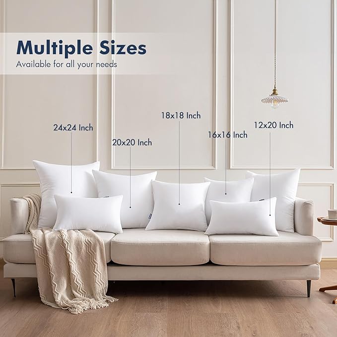 MIULEE 12x20 Throw Pillows Inserts 4 Pack, Decorative Pillows - Image 2