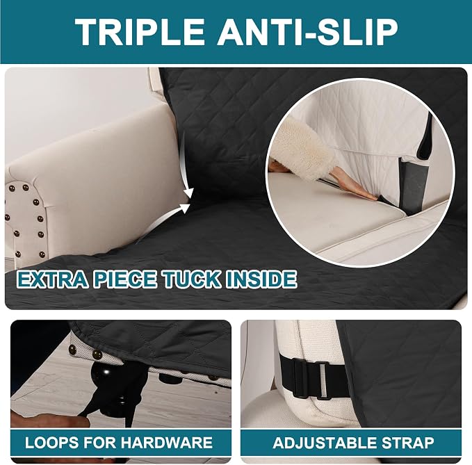 Turquoize 100% Waterproof Sofa Covers Chaise Lounge L Shape Sofa Protector Slip - Image 4