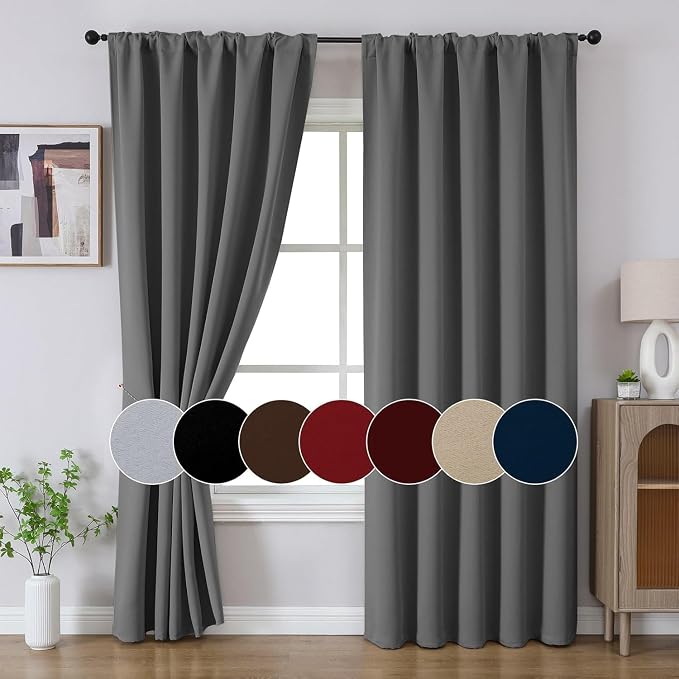 Joydeco Blackout Curtains 108 Inches Long, Thermal Insulated Black Out Curtains - Image 9