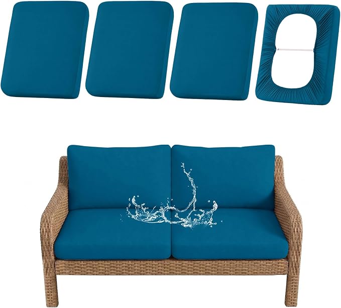 Waterproof Outdoor Cushion Covers, Stretch Patio Slipcovers | UV Resistant by hyha