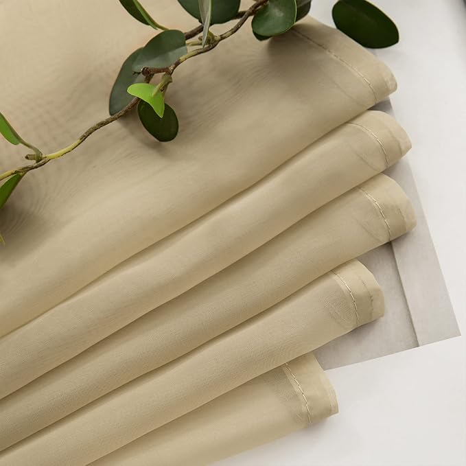 MIULEE Short Sheer Curtains 30 Inch Length 2 Panels, 29 x 30 Inches, Tier - Image 5