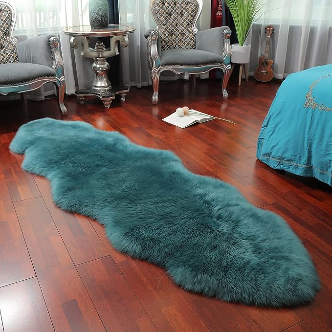 LLB Genuine Sheepskin Area Rug Wool Rug Fur Carpet Fluffy Shaggy Fur Rug - Image 2
