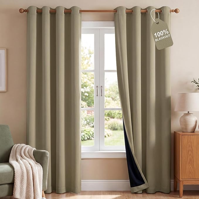 NICETOWN 100% Blackout Curtain Panels 84 inch Long by NICETOWN