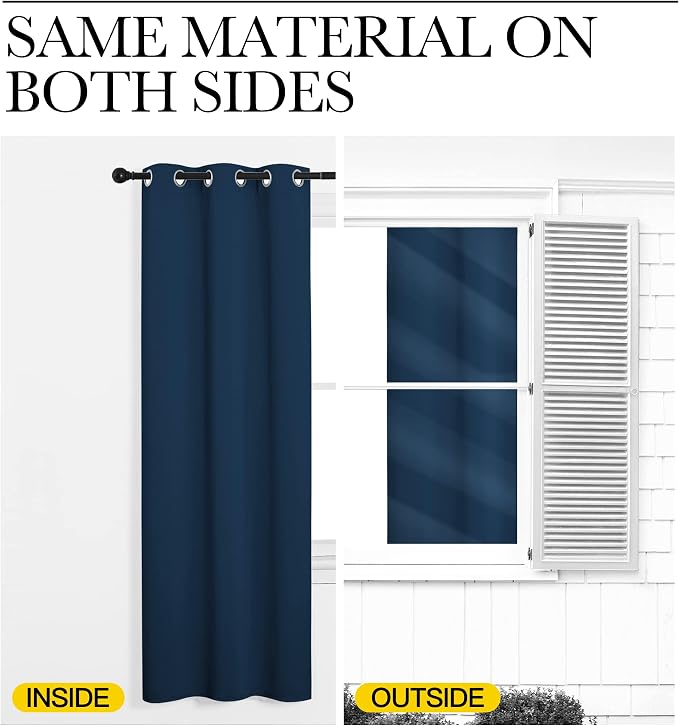 NICETOWN Moroccan Blue Room Darkening Curtains - Image 6