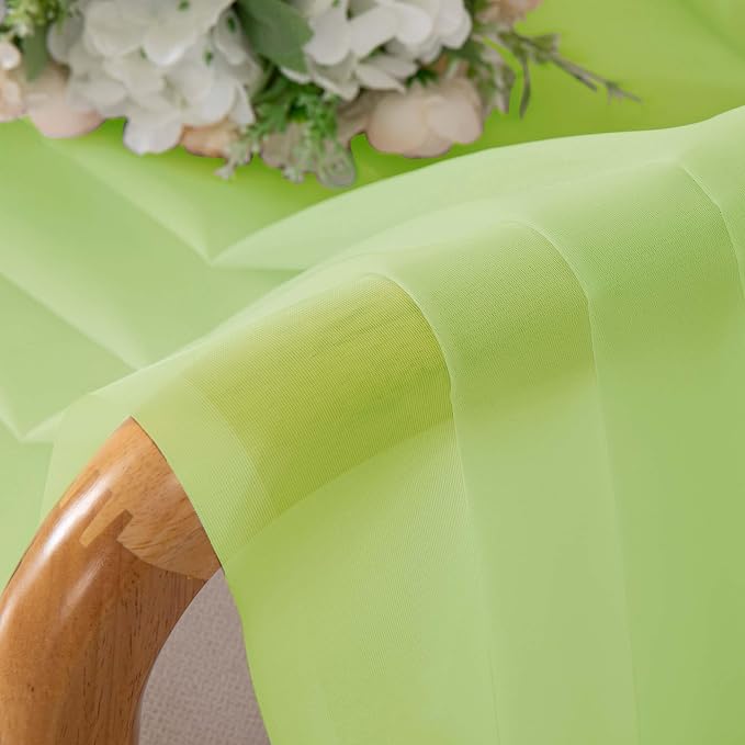 Lime Kitchen Sheer Curtains for Bedroom Living Room 45 Inch Length, Soft Solid - Image 6