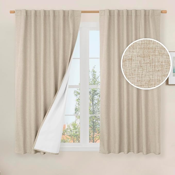100% Blackout Linen Window Curtains by LAMIT