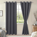 Blackout Curtains for Bedroom, Dark Grey, 52 x 96 Inch, 2 Panels | Thermal by Hiasan