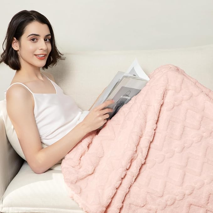 Aganear Fleece Throw Blanket for Couch Sofa 60"x80" Pink | Lightweight Fuzzy - Image 5
