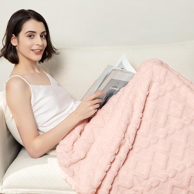 Aganear Fleece Throw Blanket for Couch Sofa 50"x60" Pink | Lightweight Fuzzy - Image 5