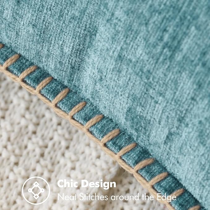 MIULEE Decorative Couch Throw Pillow Covers 16x16 Inch Coastal Aqua Blue | 2 - Image 2