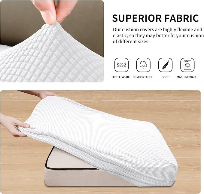 Easy-Going Stretch 3 Pieces Couch Cushion Cover - Image 5
