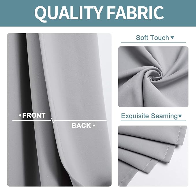 ChrisDowa Blackout Curtains for Bedroom and Living Room 78 Inches Long | 2 - Image 3