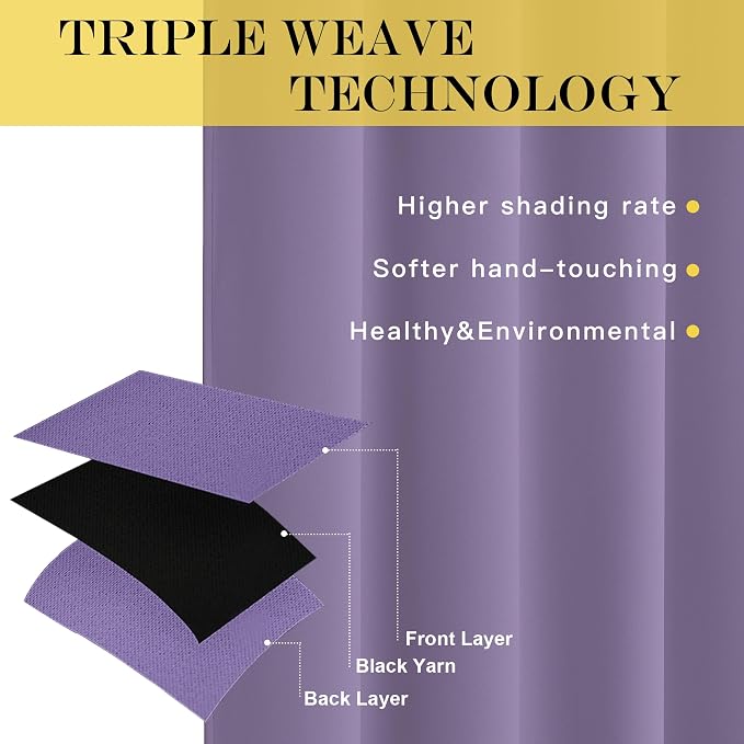 NICETOWN 66 Inch Long Blackout Curtains - Image 3