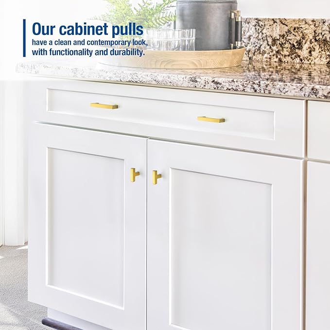 JOY DECOR 6 Pack Cabinet Knobs, Gold Cabinet Handles, 2 Inch Kitchen Knobs, Single Hole Drawer Hardware for Dresser Drawers