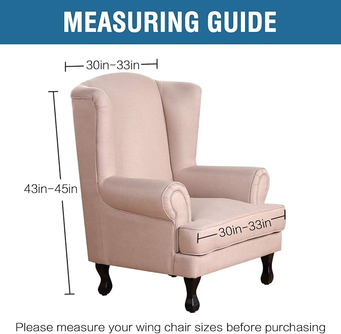 H.VERSAILTEX Wing Chair Slipcover Chair Covers - Image 2
