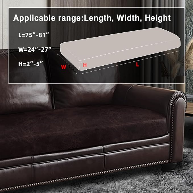 ANARACHON Leather Look Couch Cushion Covers Sofa Seat Slipcovers Sets Couches - Image 3