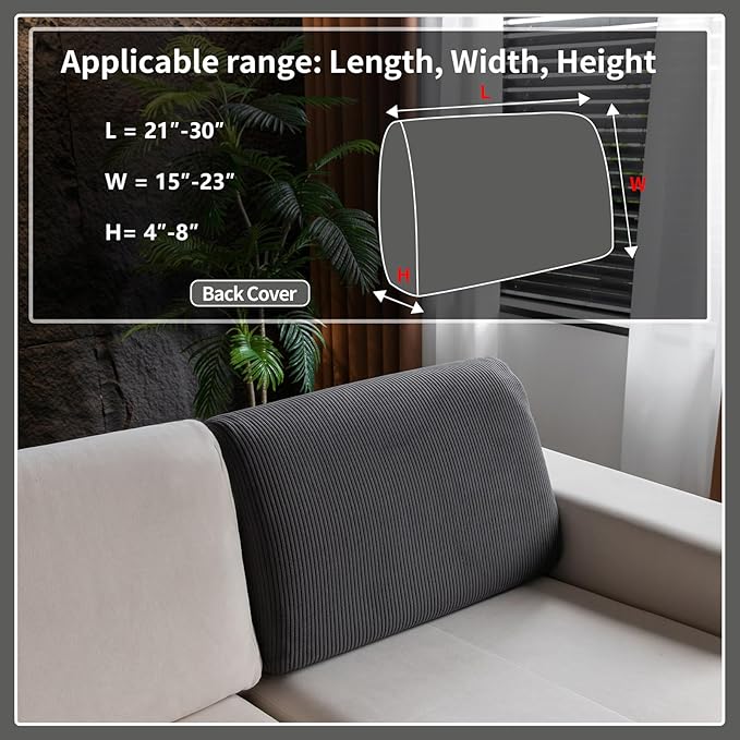 OHSIO Sectional Couch Covers, Wear Resistant Stretch Sofa Covers Washable Soft - Image 2