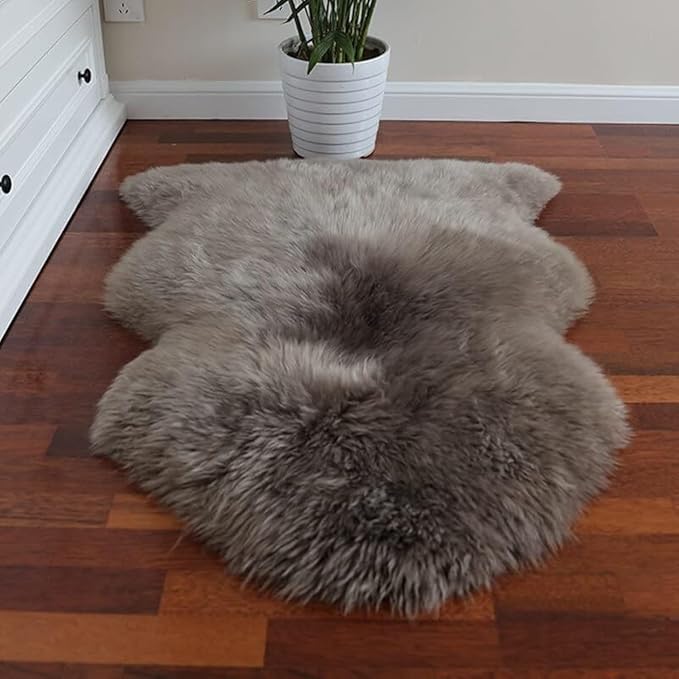 HUAHOO Premium Genuine Sheepskin Rug Real Australia Sheepskin Natural Lambskin by HUAHOO