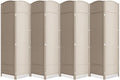 8 Panel Room Divider,6Ft Folding Privacy Screen,Tall - Extra Wide Foldable Panel Partition Wall Divider with Diamond Double-Weaved Hand-Woven Design Room Screen Divider