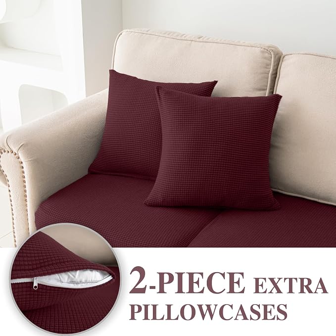 LA MEACK Couch Cushion Covers for Sectional Sofa L Shape Washable Separate Seat - Image 3