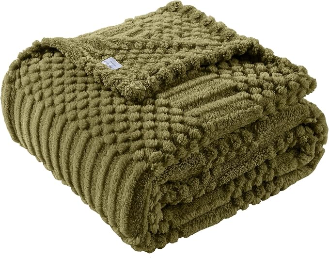 90x90 Inch Green Queen Large Blanket by LUSSENAHOME