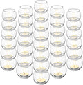 Uiifan 36 Pcs Clear Votive Candle Holder Bulk Glass Tea Lights Round for Wedding 1.97'' x 2.17'' Candle Jars Holder for Wedding Table Centerpiece Party Birthday Home Decoration