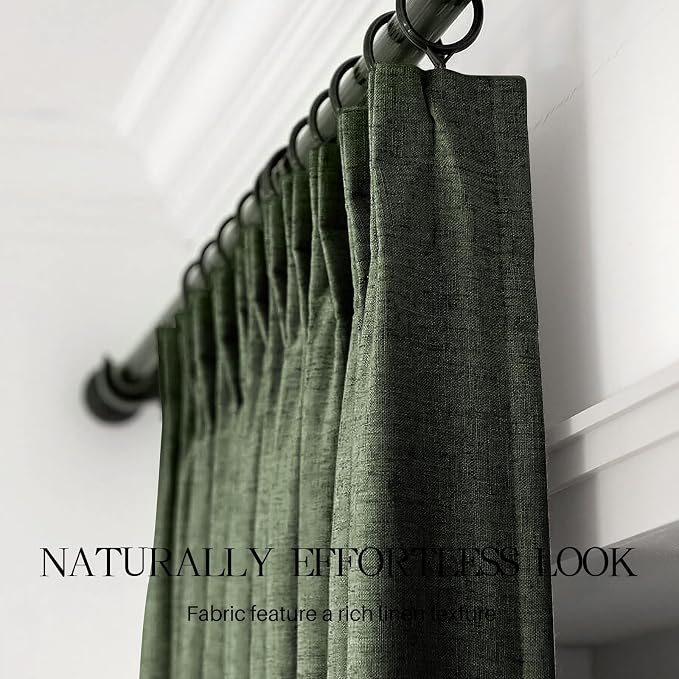 AUSSPVOCT Pinch Pleated 95 Inch Linen Curtains 100% Blackout - Image 7