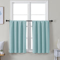 Simplebrand Ava Aqua Short 36 Inches Blackout Curtain 2 Panels Set, Half Window by Simplebrand