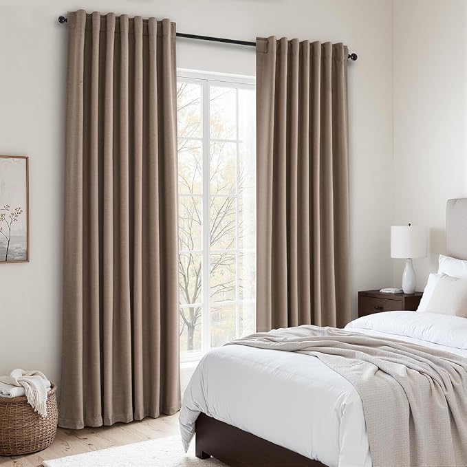 Topfinel 86 Inch Blackout Linen Curtains - Image 4
