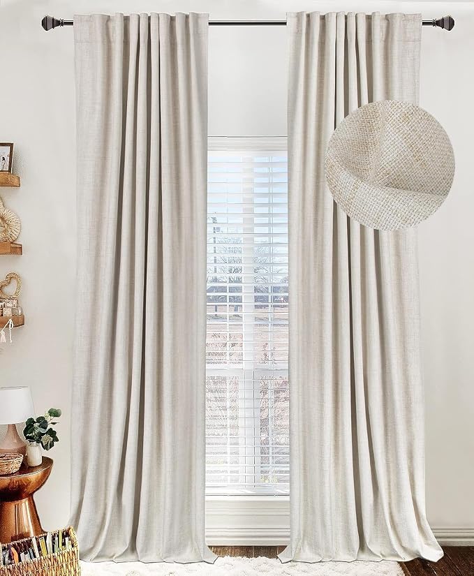 Linen Textured Total Blackout Curtains by 100BlackoutShield
