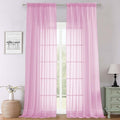 Light Pink Sheer Curtains 108 Inches Long 2 Pcs, Airy Light Filtering Rustic by Lecloud