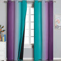 Ombre Teal and Purple Blackout Curtains by ESTELARTEXTILER