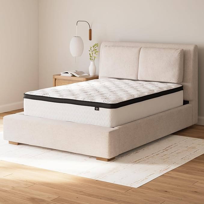 Ashley Chime King Mattress Hybrid 12 Inch Firm Memory Foam for Pressure Relief, Mattress In a Box with Cooling Gel, Fiberglass Free