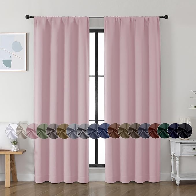 Simplebrand Ava Blush Blackout Curtains by Simplebrand