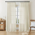Joydeco Linen Curtains 84 Inch Length 2 Panel Sets, Light Filtering Curtains by JOYDECO