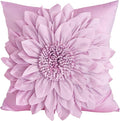 Purple Accent 3D Flower Decorative Throw Pillow Covers by BellasGifts