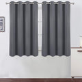 Grey Blackout Curtains/52 x 45 Inch/Set of 2 Panels Room Darkening Short by Lemomo