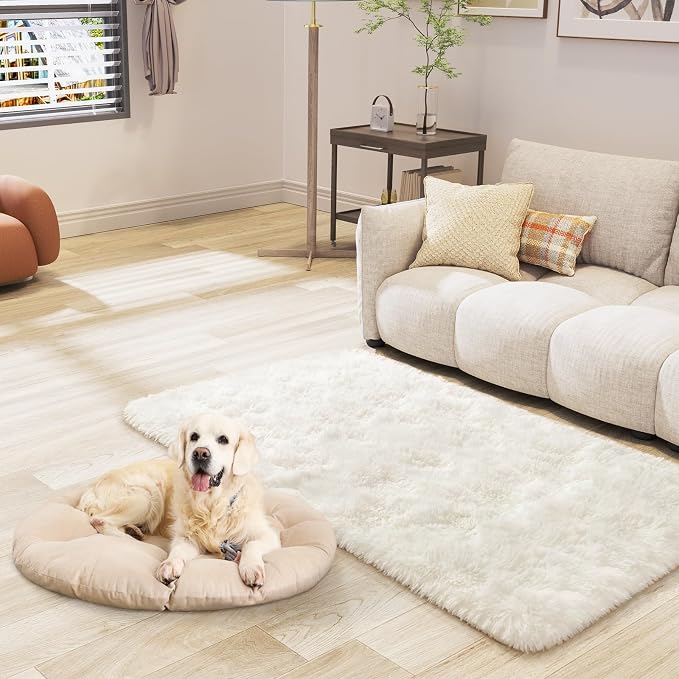 LOCHAS 2x4 Runner Rugs for Hallway, Fluffy Area Rugs for Bedroom, Cream | Ultra - Image 4