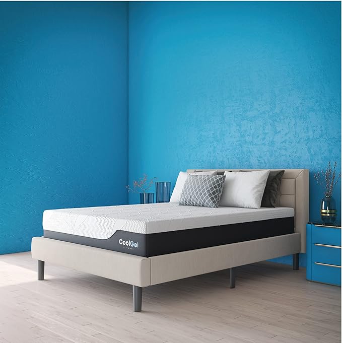 Cool Gel Chill 14 Inch Medium Firm Memory Foam Mattress King Size, with 2 Bonus Cool Gel Memory Foam Bed Pillows, 14" with Pressure Relief, CertiPUR-US Certified, Cooling King Mattress in a Box