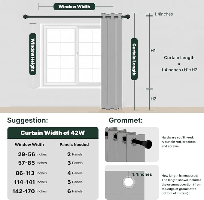 H.VERSAILTEX Blackout Curtains for Bedroom Thermal Insulated Room Darkening - Image 2