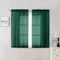 Hunter Green Sheer Curtains 54 Inch Length 2 Panels, Voile Light Filtering by Lecloud