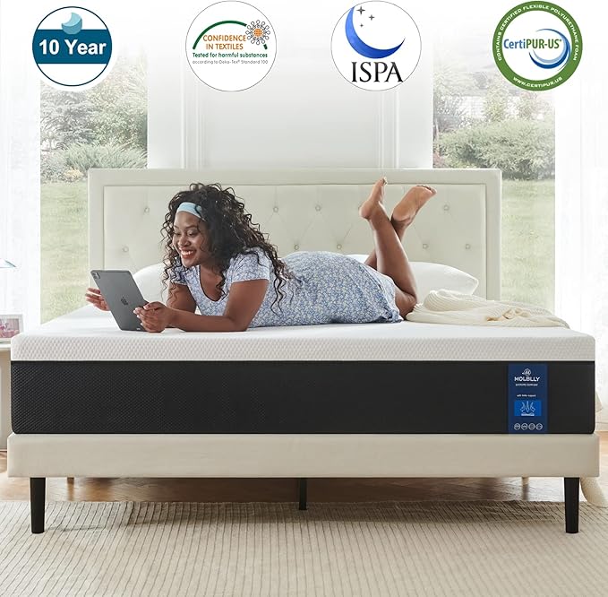 Molblly Twin XL Mattress,10 Inch Cooling-Gel Memory Foam Mattress Bed in a Box,Bed Supportive & Pressure Relief, 38" X 78"
